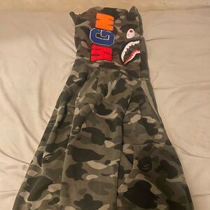 Bape Camo Bomber Jacket with Shark Design